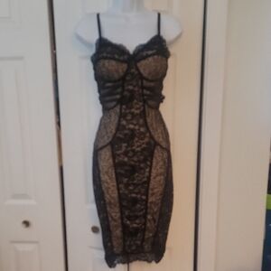 Sexy BEBE Elegant Black Lace Dress